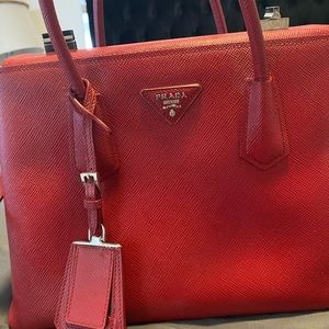 Authentic Red large Prada bag